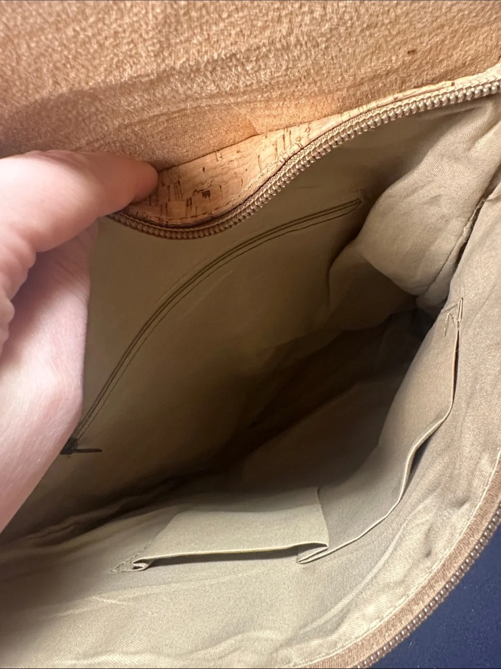 Cityscape Cork Backpack Tote in Tan and Multicolor - Unbranded